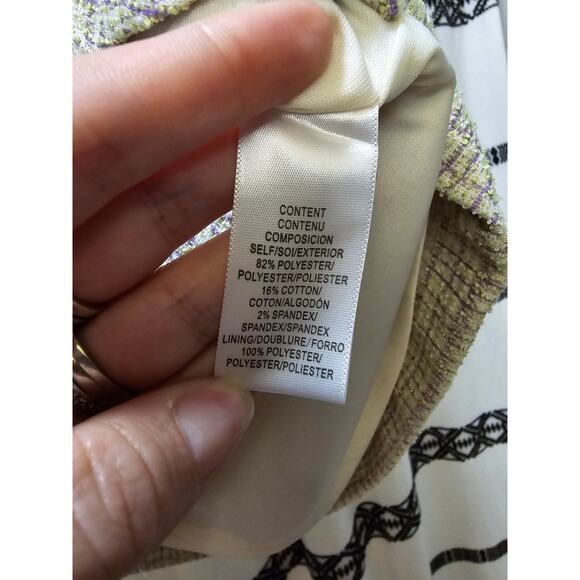 NWT WAYF light green glittery tweed corset style crop top miniskirt set large - Picture 11 of 12